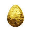 Abstract digital golden egg isolated on white background Royalty Free Stock Photo