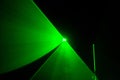 Abstract of digital green light laser line, disco light show, stage lights with laser..Green laser beams light effect on black bac Royalty Free Stock Photo