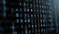 Abstract digital grid displays streams of numerical code, letters. Data streams flow in columns creating sense of information Royalty Free Stock Photo