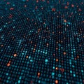 Abstract digital grid with glowing data points and binary code Royalty Free Stock Photo
