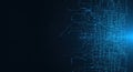 Abstract digital grid pattern with glowing blue light and dark blue background Royalty Free Stock Photo