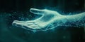 Abstract Digital Hand Network Connection Technology Data Flow Futuristic Concept