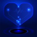 Abstract digital heart background and sound wave icon