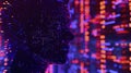 Abstract Digital Human Head in Binary Code and Circuits for Futuristic Design Royalty Free Stock Photo