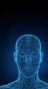Abstract Digital Human Head Circuit Board Pattern Artificial Intelligence Concept Futuristic AI generated. Royalty Free Stock Photo