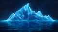Low Poly Digital Iceberg Floating in Dark Ocean Royalty Free Stock Photo