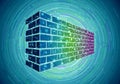 An abstract digital illustration of a colorful firewall concept. The Royalty Free Stock Photo