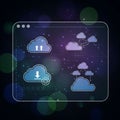 Abstract digital illustration depicting cloud computing concepts Royalty Free Stock Photo