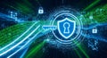Cyber Security Shield Protecting Digital Data Royalty Free Stock Photo