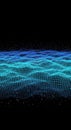 Abstract Digital Waveform with Blue Grid and Stars Royalty Free Stock Photo