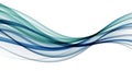 Abstract Wave Design with Flowing Blue and Green Lines on White Background Royalty Free Stock Photo