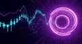 Abstract Digital Illustration of Financial Data and Futuristic Circle Royalty Free Stock Photo