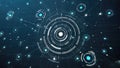 Abstract digital illustration of futuristic technology with circular patterns and glowing elements, representing data Royalty Free Stock Photo