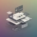 Abstract digital illustration of a user interface design concept. Features multiple Royalty Free Stock Photo