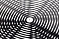 Abstract digital image distortion symbol, moire, distorted image concept, metaphor. Black and white stripes mixing, optical