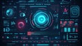 Abstract digital interface design featuring technology and text space