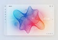 Abstract digital interface featuring a colorful, three-dimensional wireframe shape blending blue, Royalty Free Stock Photo