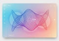 Abstract digital interface featuring a fluid, 3D blue and purple wireframe structure on a soft Royalty Free Stock Photo