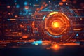 Abstract Digital Interface: Glowing Circular Technology Design