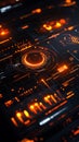 Abstract Digital Interface with Orange Highlights and Dark Background Royalty Free Stock Photo