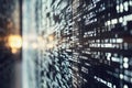 Abstract digital interface showcasing intricate code and data fl Royalty Free Stock Photo