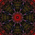 Abstract digital kaleidoscope graphic unique texture mandala, color ornament, decor background