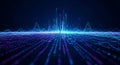 Abstract digital landscape with blue and purple hues, data visualization Royalty Free Stock Photo