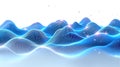 Abstract Blue Digital Landscape with Glowing Wave Forms and Sparkles image photo Royalty Free Stock Photo