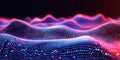 Abstract Digital Landscape with Cool Colors, Data Grid Patterns, and Modern Wave Rendering Style Royalty Free Stock Photo
