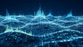 Abstract Digital Landscape Data Waveform Visualization, Futuristic Global Network Royalty Free Stock Photo