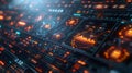 An abstract digital landscape depicts the complex algorithms and data analysis used in fintech to predict market trends