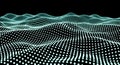 Abstract Digital Waveform Grid on Black Background Royalty Free Stock Photo