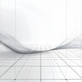 Abstract Digital Landscape with Flowing Particle Wave and Grid Pattern Royalty Free Stock Photo
