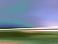 Abstract Digital Landscape Illustration with Sky, Beach and Ocean in Blue Green Colors