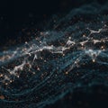 Abstract digital landscape with interconnected nodes and lines forming a network Royalty Free Stock Photo