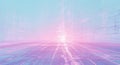 Abstract Digital Landscape of Pink and Blue Grid Lines Extending into the Distance background Royalty Free Stock Photo