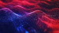 Abstract Digital Landscape with Red and Blue Gradient Royalty Free Stock Photo