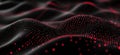 Abstract digital landscape with red dots on black background, representing data visualization and technology, copy space Royalty Free Stock Photo