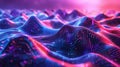Abstract digital landscape with vibrant data streams. Futuristic textures in a dynamic digital world. Abstract world of vibrant