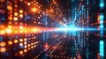 Abstract Digital Data Stream Visualization with Light Speed and Information Transfer Royalty Free Stock Photo