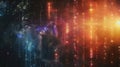Digital Data Stream Background with Binary Code Falling and Glowing Particles Royalty Free Stock Photo