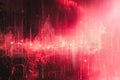Abstract digital landscape with vibrant red hues and intricate data patterns, representing technology and innovation in Royalty Free Stock Photo
