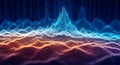 Abstract digital landscape of sound waves and data visualization Royalty Free Stock Photo
