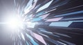 Abstract digital light streaks and geometric shapes accelerating through space Royalty Free Stock Photo