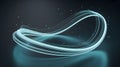 Abstract Digital Light Trails Forming an Infinite Loop on a Dark Background with Glowing Particles and Reflection Royalty Free Stock Photo
