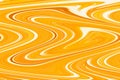 Abstract digital liquid marble or mixed acrylic paints effect candy caramel texture in orange and white colors with swirls