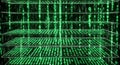 Abstract Digital Matrix Data Flow Background with Green Binary Code Royalty Free Stock Photo