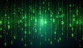 Abstract Digital Matrix with Falling Binary Code and Dollar Signs. Economy Concept. Generated Image Royalty Free Stock Photo