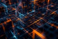 Abstract Digital Matrix with Glowing Code Royalty Free Stock Photo