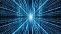 Abstract digital matrix particles flow, Digital data connection, Technology concept background
